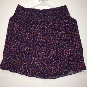 Purple Flowered Short Skirt